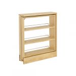 6" Natural Maple 3 Shelf Between Cabinet Base Organizer Pullout for 9"