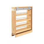 6" Natural Maple Top Slide 3 Shelf Between Cabinet Base Organizer Pullout with Blumotion Soft-Close for 9"