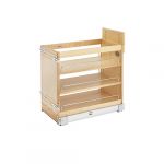 Natural Maple 3 Shelf Drawer Door Organizer Pullout with Blumotion Soft-Close for 15"
