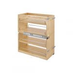 Natural Maple Bottom and Side Mount Three Shelf Pullout with Blumotion Soft-Close for Full Access 12"