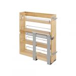 Natural Maple Bottom and Side Mount Three Shelf Pullout with Blumotion Soft-Close for Face Frame 9"