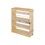 Natural Maple Bottom and Side Mount Three Shelf Pullout with Blumotion Soft-Close for Full Access 9"