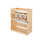 Natural Maple Bottom and Side Mount Two Shelf Utensil Bin Pullout with Blumotion Soft-Close for Full Access 12"