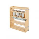 Natural Maple Bottom and Side Mount Two Shelf Utensil Bin Pullout with Blumotion Soft-Close for Full Access 9"