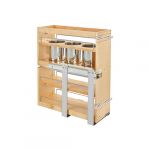Natural Maple Bottom and Side Mount Two Shelf Utensil Bin Pullout with Blumotion Soft-Close for Face Frame 12"