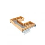 Natural Maple Side Mount U-Shaped Vanity Sink Base Pullout with Blumotion Soft-Close for 30"