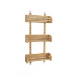 Medium Cabinet Door Mount Wood Adjustable 3-Shelf Spice Rack