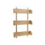 Large Cabinet Door Mount Wood Adjustable 3-Shelf Spice Rack