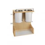 Natural Maple Two Container Appliance Door Rack for Base Vanity 15"
