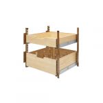 Natural Maple Pilaster Kit with 2 Shelves for 24" Drawer-Door Base with Brown Uprights