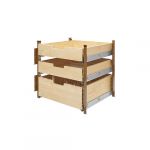 Natural Maple Pilaster Kit with 3 Shelves for 24" Drawer-Door Base with Brown Uprights