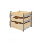 Natural Maple Pilaster Kit with 3 Shelves for 24" Drawer-Door Base with Silver Uprights