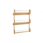 Large Cabinet Door Mount Wood 3-Shelf Spice Rack