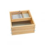 Natural Maple Half Tiered Vanity Drawer Organizer with Blumotion Soft-Close for Full Access 18"