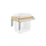 Natural Maple Top Mount Hamper Pullout with 1.5 BU White Hamper for 18" Vanity Base