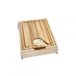 Natural Maple Cut-Out Cutting Board Drawer with Blumotion Soft-Close for Face Frame 18"