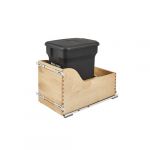 Natural Maple Bottom Mount Waste Pullout with Single Black 24 Qt. Compo Container with Blumotion Soft-Close