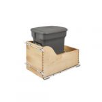 Natural Maple Bottom Mount Waste Pullout with Single Orion Gray 24 Qt. Compo Container with Blumotion Soft-Close