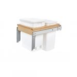 Wood Top Mount Pullout with Single White 6-gallon Compo and Single White 35 Qt. Container with Ball-Bearing Soft-Close Slides