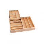 Natural Maple Tiered Combination Drawer with Blumotion Soft-Close Slides for Face Frame 30" Base