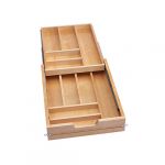 Natural Maple Tiered Cutlery Drawer with Blumotion Soft-Close Slides for Frameless 15" Base