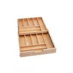 Natural Maple Tiered Cutlery Drawer with Blumotion Soft-Close for Frameless 24" Base