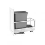 Single 35 Qt. Pull-Out Brushed Aluminum and Silver Waste Container - CS