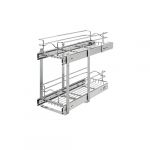 9"W x 22"D Base Cabinet Pull-Out Chrome 2-Tier Wire Basket