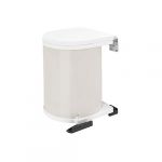 White Lacquered Under Sink Single 14 L Waste Container Pivot Outs for 33" Sink Base