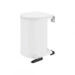 15-Liter Lacquered White Pivot-Out Under Sink Waste Container