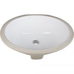 15" Oval Undermount White Porcelain Bowl - H8809WH