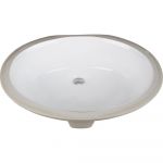 17" Oval Undermount White Porcelain Bowl - H8810WH