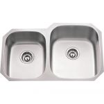 18" Gauge Kitchen Sink with Two Unequal Bowls - 801R-18