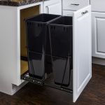 Black 50Qt Double Pullout Waste Container System - CAN-EBMD50B-R
