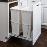 White 50Qt Double Pullout Waste Container System - CAN-EBMD50W-R