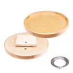 24" Round Wooden Lazy Susan with Swivel - LSR24-S
