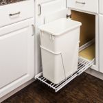 35 or 50 Qt Single Pullout Waste Container System White - CAN-EBMSW-R