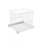 White Wire Pull-Out Hamper with Full-Extension Slides-HRV-1515-S