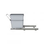 Chrome Universal Waste Pullout with Single Gray 20 qt. Container and Ball-Bearing Slides for 27", 30" and 33" Sink Base
