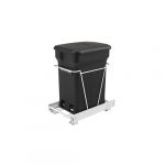 White Wire Bottom Mount Waste Pullout with Single Black 24 Qt. Compo Container
