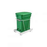 White Wire Bottom Mount Waste Pullout with Single Green 24 Qt. Compo Container