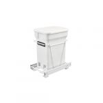 White Wire Bottom Mount Waste Pullout with Single White 24 Qt. Compo Container