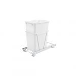 Single 50 Qt. Pull-Out White Waste Container with 3/4 Extension Slides