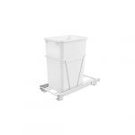 Single 35 Qt. 10-5/8" Wide Pull-Out White and White Waste Container with 3/4 Extension Slides