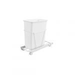 Single 30 Qt. Pull-Out Silver Waste Container with 3/4 Extension Slides