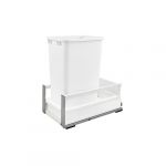 Single 50 Qt. White Pull-Out Wood Bottom Mount Waste Container for 12" Opening