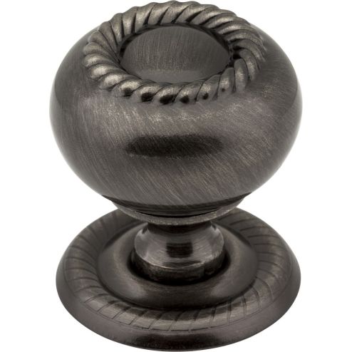 1-1/4" Diameter Brushed Black Nickel Rope Rhodes Cabinet Knob - S6060BNB