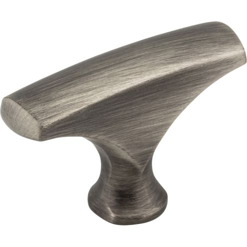 1-5/8" Overall Length Brushed Pewter Aiden Cabinet "T" Knob - 993BNBDL