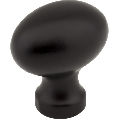 1-3/16" Overall Length Matte Black Football Bordeaux Cabinet Knob - 3990-BLK