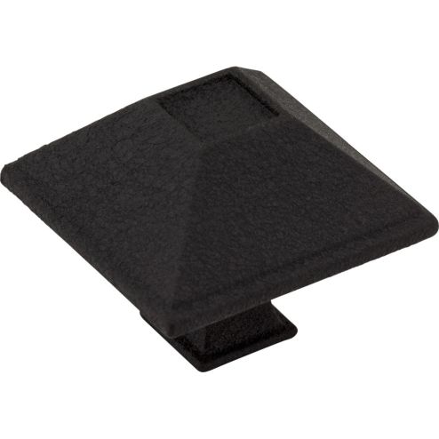 1-1/2" Overall Length Matte Black Square Tahoe Cabinet Knob - 602BLK